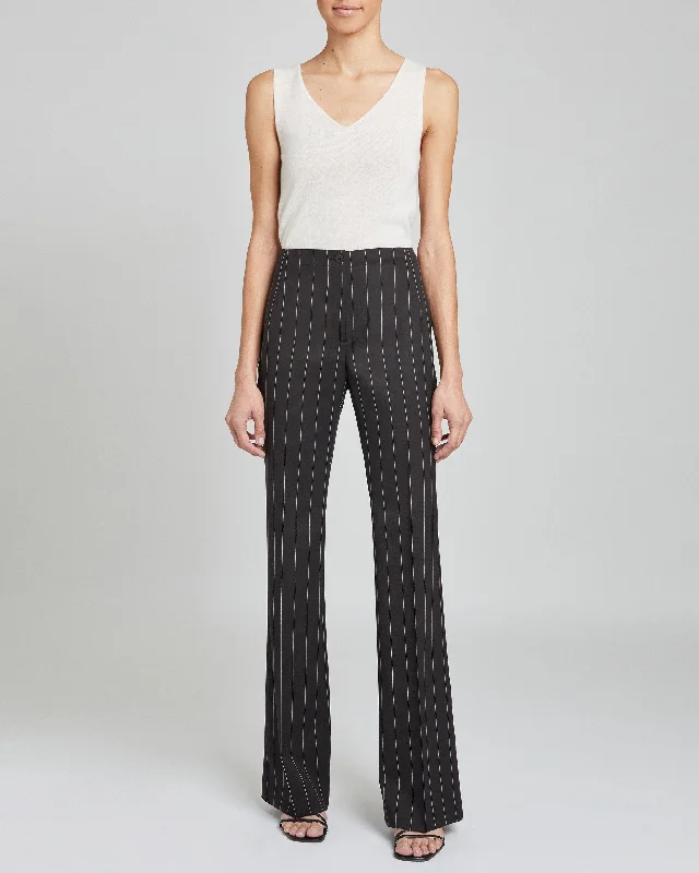ISABELLE Flared Leg Pant in Striped Wool Stylish Harem Pants