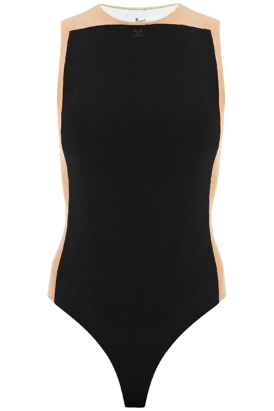 illusion bodysuit 424JBD112PL0159 SAND / BLACK Comfortable Soft Bodysuit
