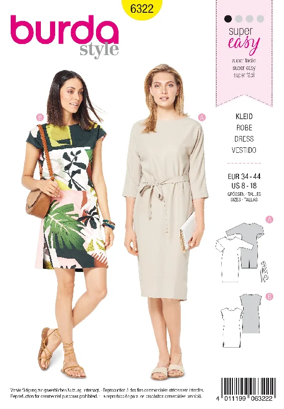 Burda Pattern 6322 Misses' dress Tunics Cozy comfortable