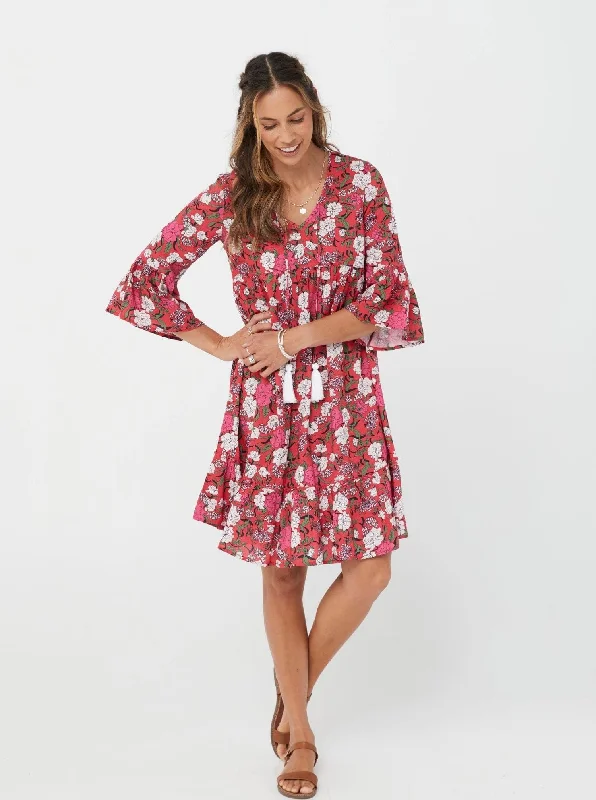 Women Blue Print/Viscose Dress - Abby Dress
