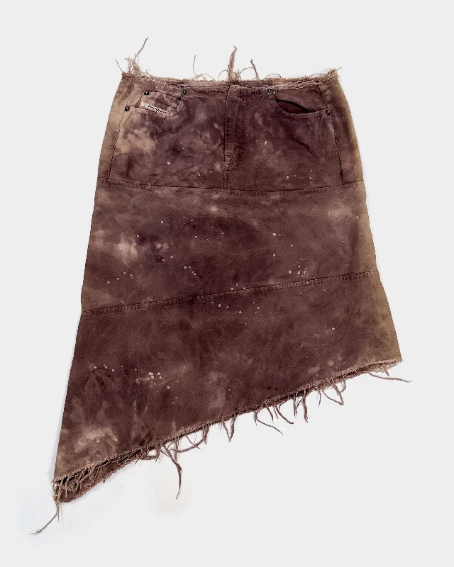 Diesel Distressed Purple Faded Skirt 2006 button skirt front