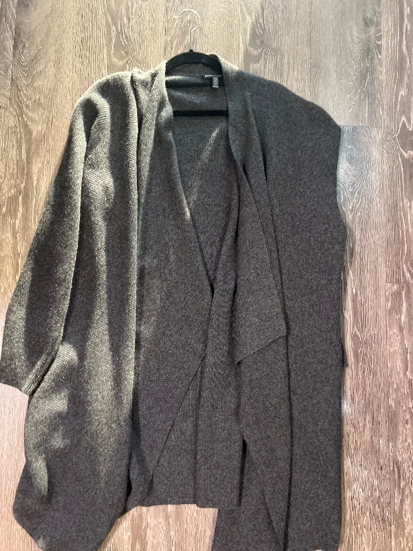 Eileen Fisher Cashmere Long Open Charcoal Sweater (Size XL) Chenille Blend Fleece Blend Nylon Blend