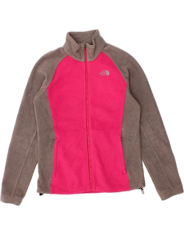 THE NORTH FACE Womens Fleece Jacket UK 14 Medium Pink Colourblock Anorak Shell Jacket Lightweight Jacket