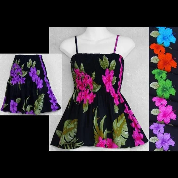 Orchid and Hibiscus Baby Doll Convertible Top/Skirt cashmere skirt plush