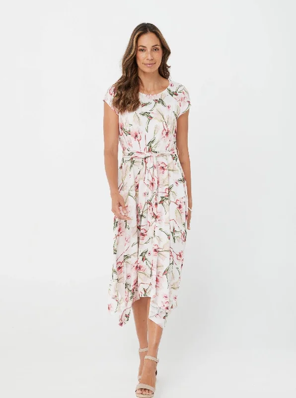 Pink Floral/Viscose - Faith Dress