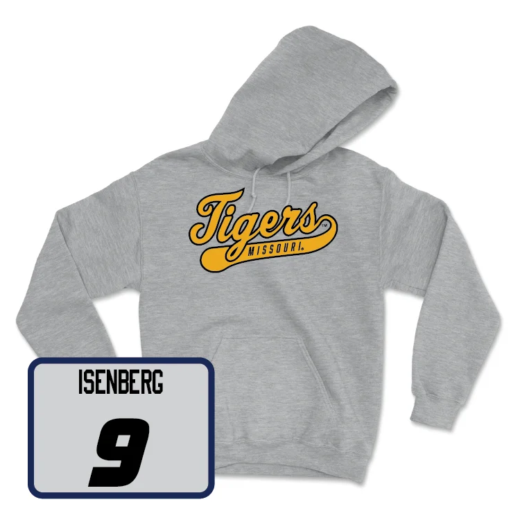 Sport Grey Women's Volleyball Script Hoodie - Morgan Isenberg Hoodie with Longline Fit Extended Stylish