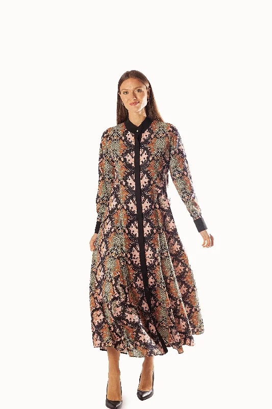 Snakeskin Print Dress empire Waist empire