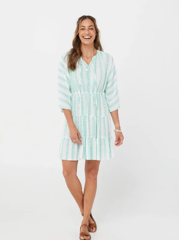 Green Stripe/Cotton - Ylva Dress