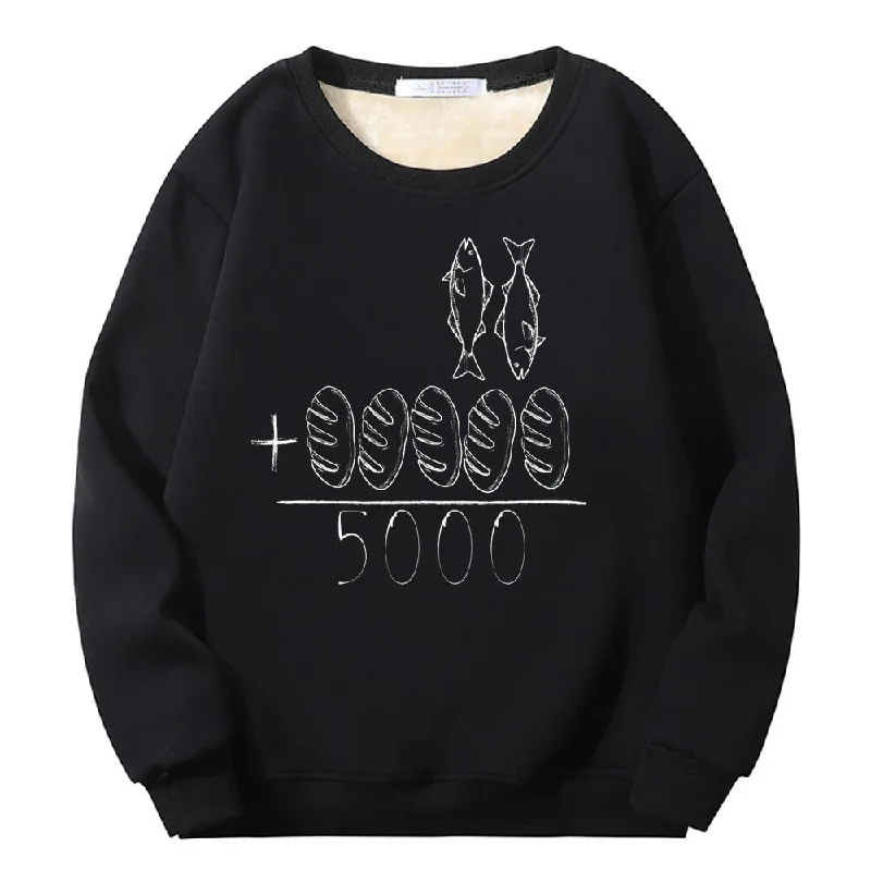 Fish Plus Bread Crew Collar Fleece Sherpa Sweatshirt Oversized Hoodie Comfort Casual
