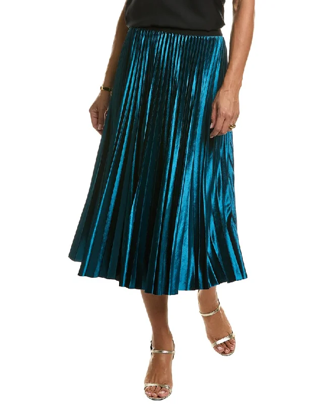Elie Tahari Accordion Pleated Velvet Skirt velvet skirt luxurious