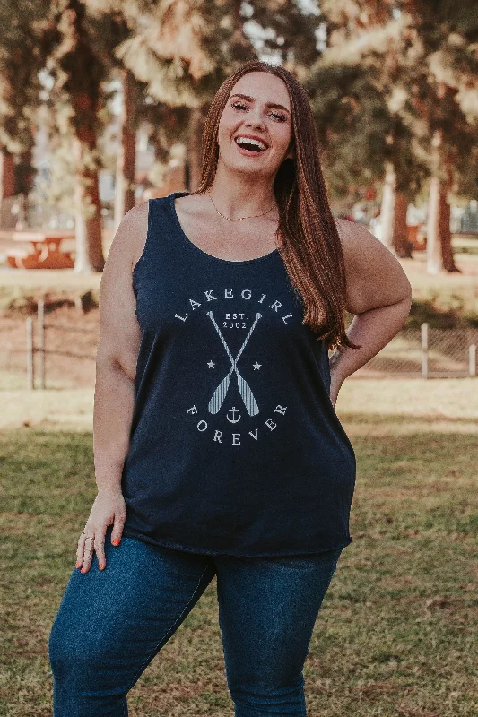 Curvy Cotton Tank Top navy tank top