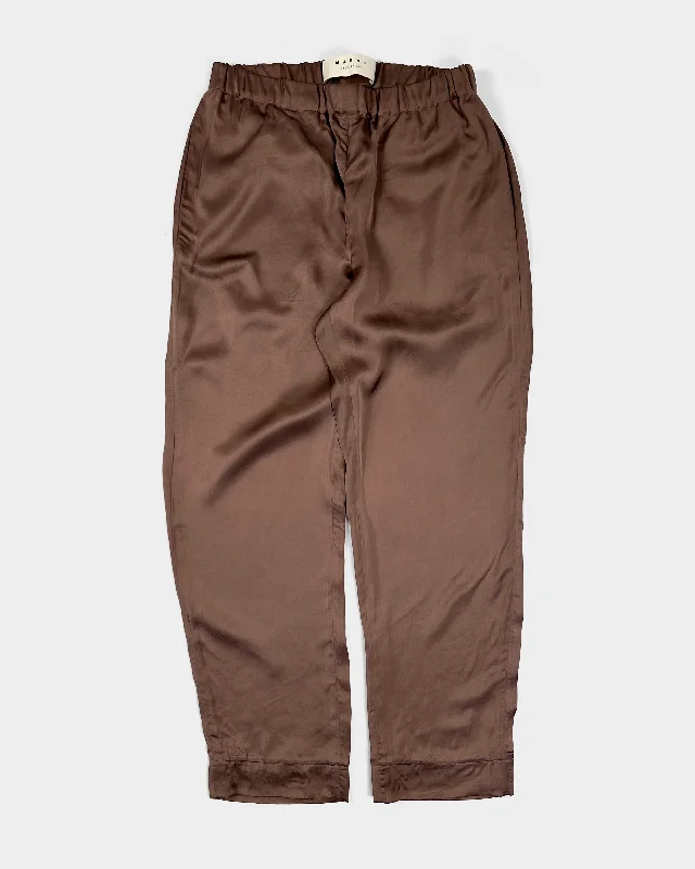 Marni Bronze Fluid Viscose Pants 2000's Trendy Printed Leggings