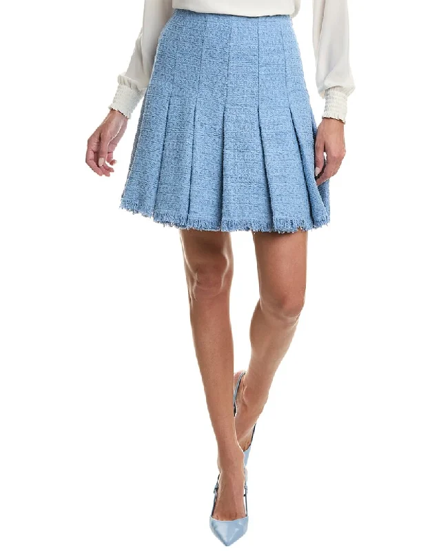 Oscar De La Renta Silk-Lined Mini Skirt belted skirt waist