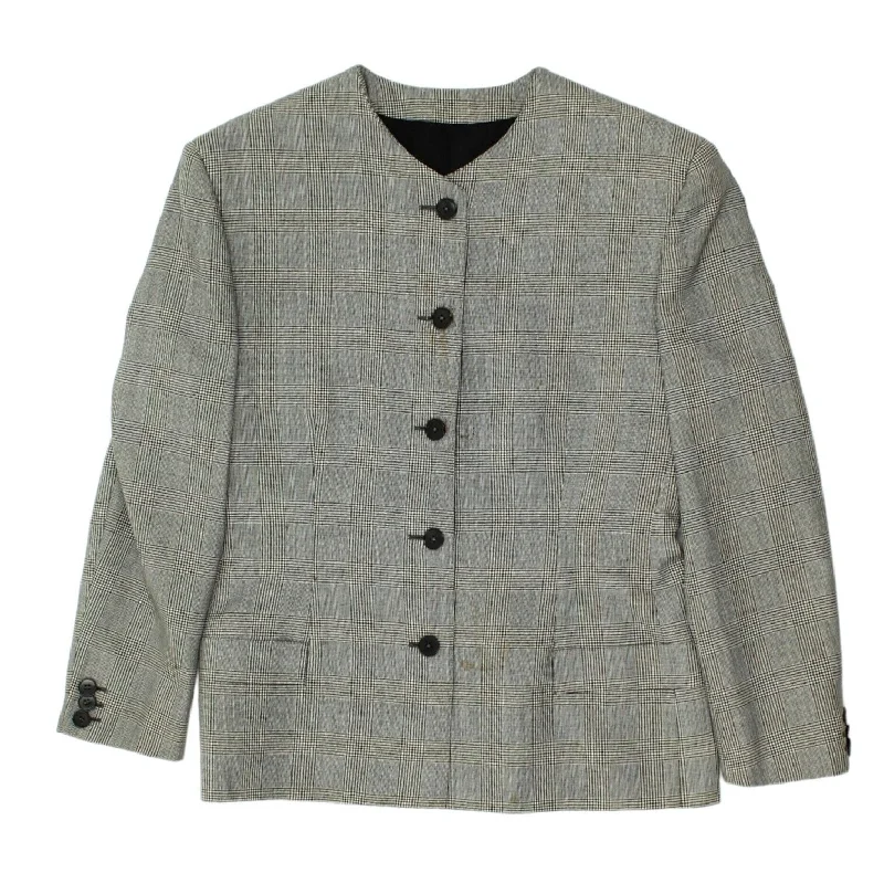 Gianni Versace Womens Grey Blazer Jacket | Vintage High End Designer Suit VTG Denim Jacket Leather Jacket Suede Jacket