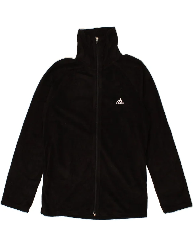 ADIDAS Womens Fleece Jacket UK 10 Small Black Polyester Elasticated Jacket Padded Jacket Insulated Jacket