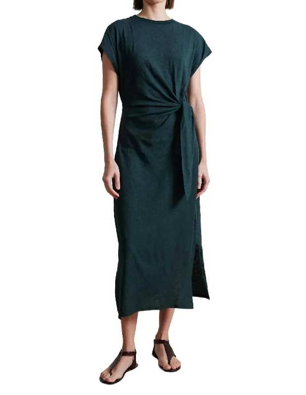 Vanina Cinched Waist Dress In Nori