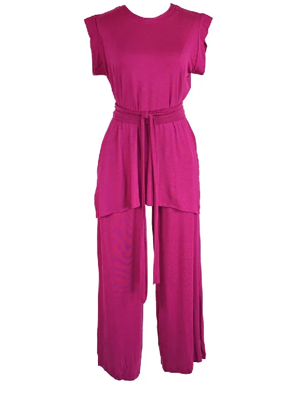 Fuchsia Tunic and Palazzo Pant Set Trendy Velvet Pants