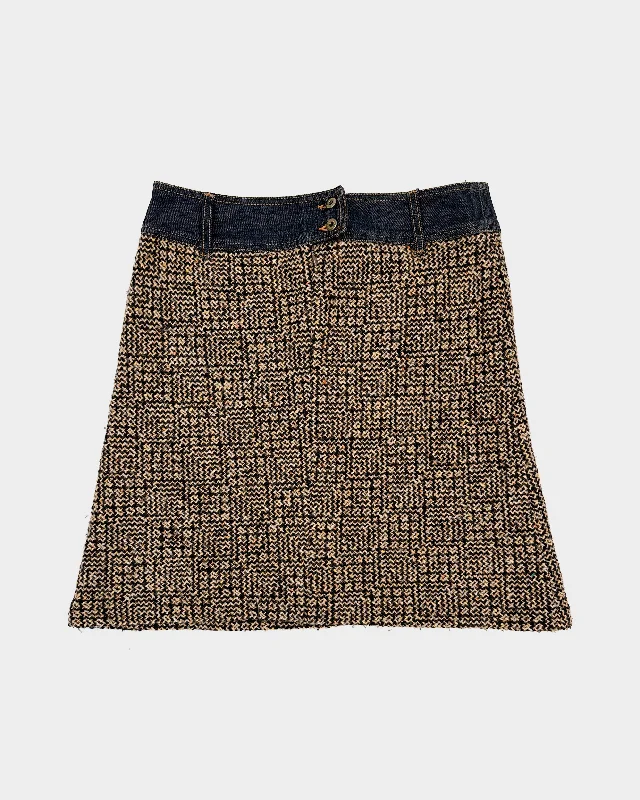Dolce & Gabbana Checkered Wool Skirt 2005 tiered skirt playful