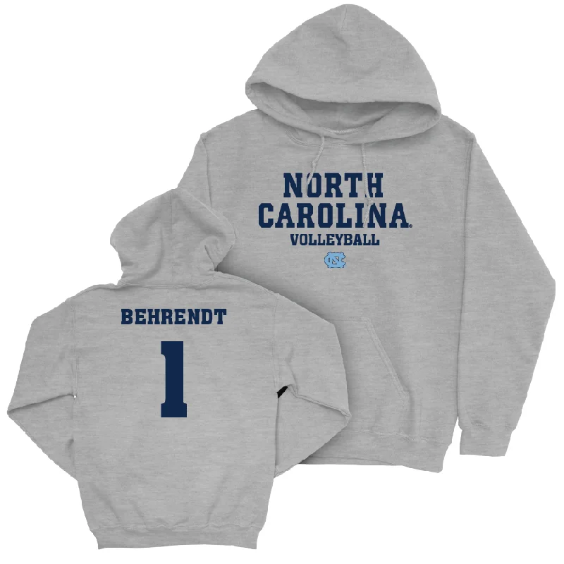 UNC Women's Volleyball Sport Grey Staple Hoodie   - Zoe Behrendt Hoodie with Hood Adjustable Protection