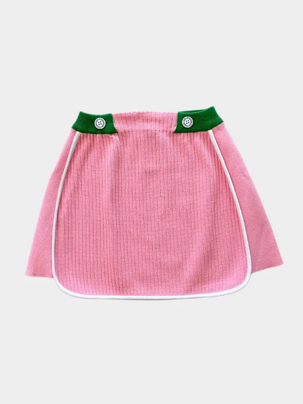 Pink Ribbed Mini Skirt lace skirt delicate