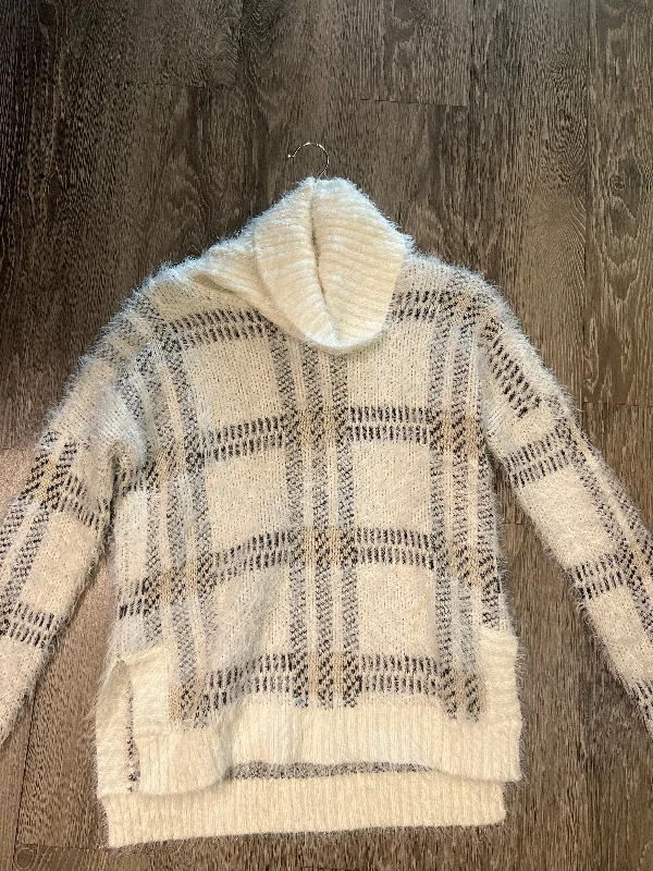 Sanctuary Fuzzy Turtleneck Sweater (Size XS) Striped Floral Plaid