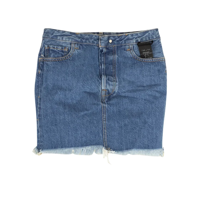 UNRAVEL PROJECT Blue Wash Tulle Denim Mini Skirt high waist skirt