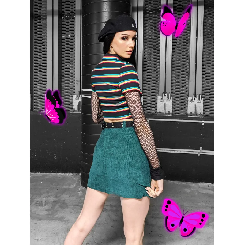 Emerald Corduroy Skirt cotton skirt soft