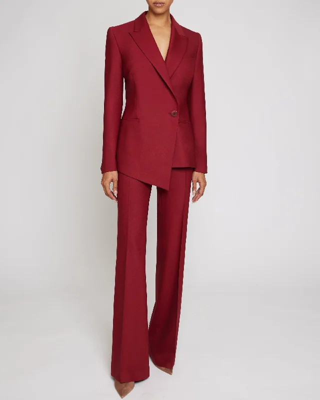 ELIZABETH Flared Legs Pant in Virgin Wool Stretch Comfortable Maternity Pants