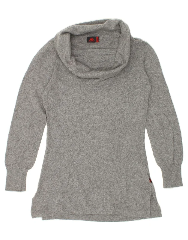 KAPPA Womens Roll Neck Jumper Sweater UK 14 Large Grey Flecked Cashmere Wool Sweater Cotton Sweater Cashmere Sweater