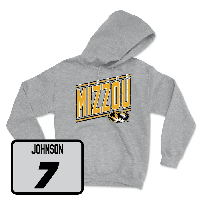 Sport Grey Women's Volleyball Vintage Hoodie - Kimani Johnson Hoodie with Rhinestones Sparkly Elegant