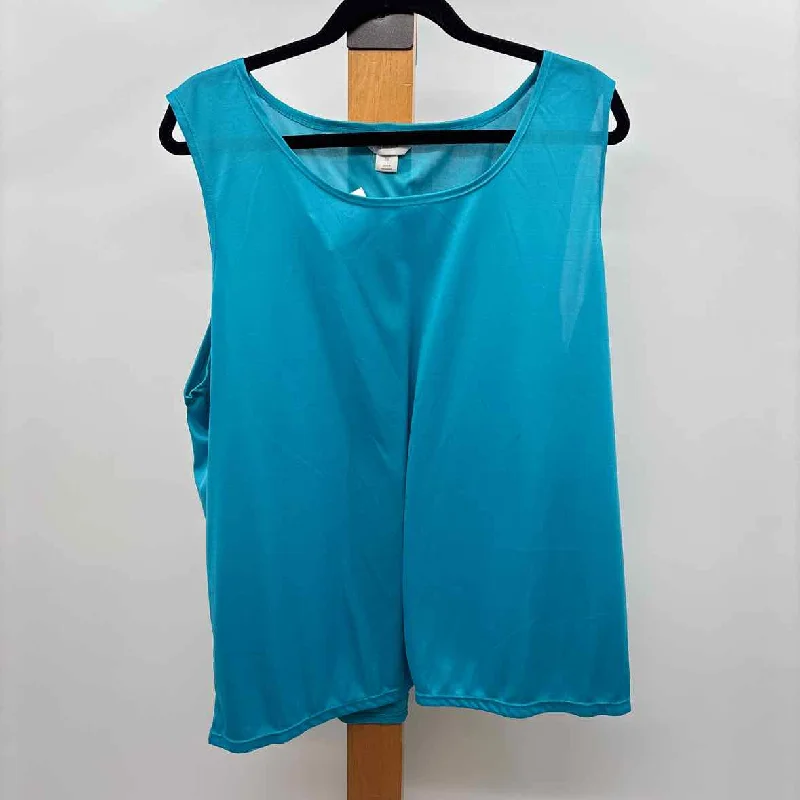 CJ Banks Women's Size 3X Teal Solid Tank sexy tank top