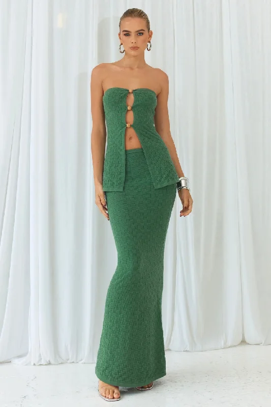 TAYA MAXI SKIRT - KHAKI silk skirt lustrous