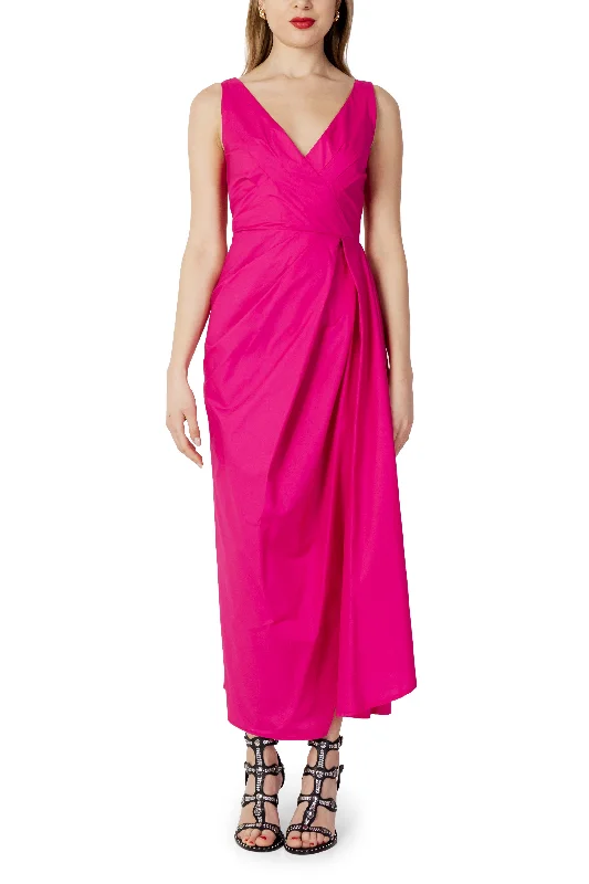 Sandro Ferrone V-Neck Cotton Dress with Zip Fastening