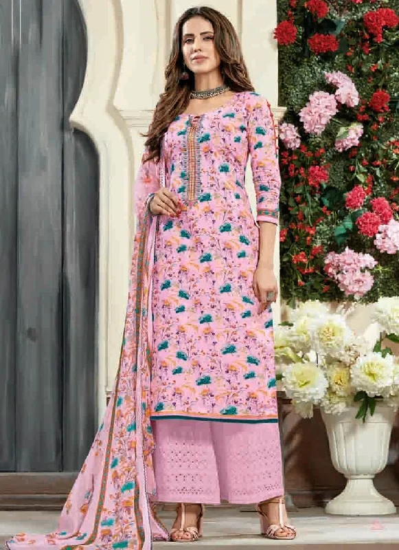 Light Pink Pure Cotton Palazzo Dress Tunics Office stylish