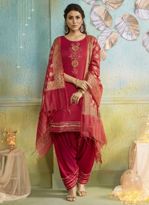 Pink Chanderi Patiyala Dress Tunics Top rated