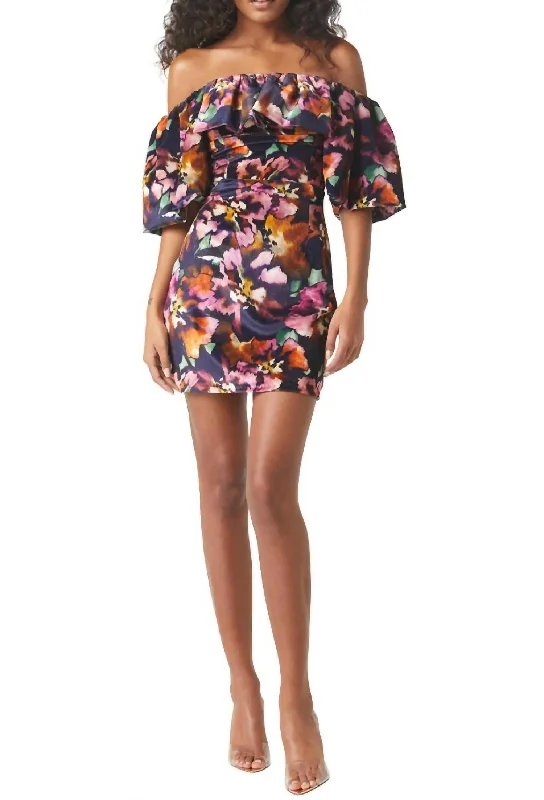 Anetta Dress In Libra Fleur Velvet