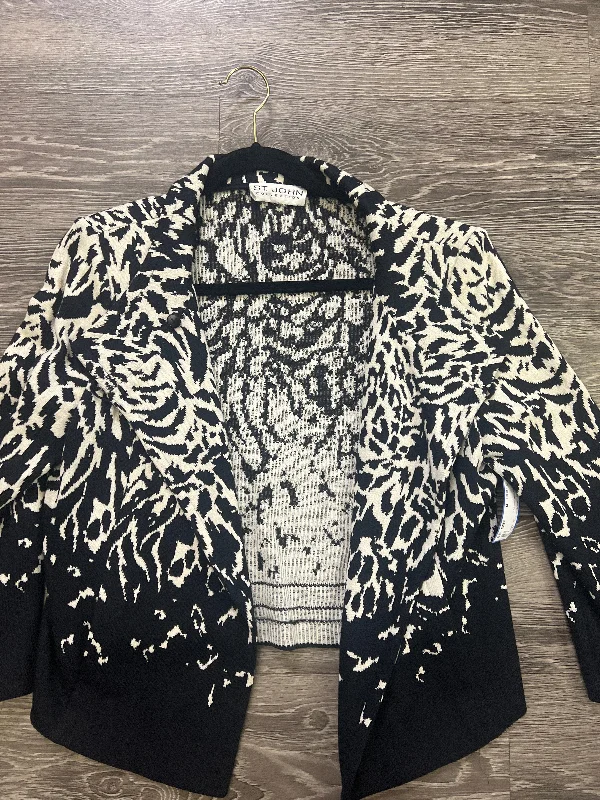St John Open Crop Geo Print Sweater (Size Medium) Fitted Loose Oversized