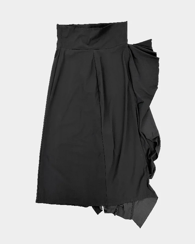 Marithé Francois Girbaud Black Fluid Skirt 2000's satin skirt smooth