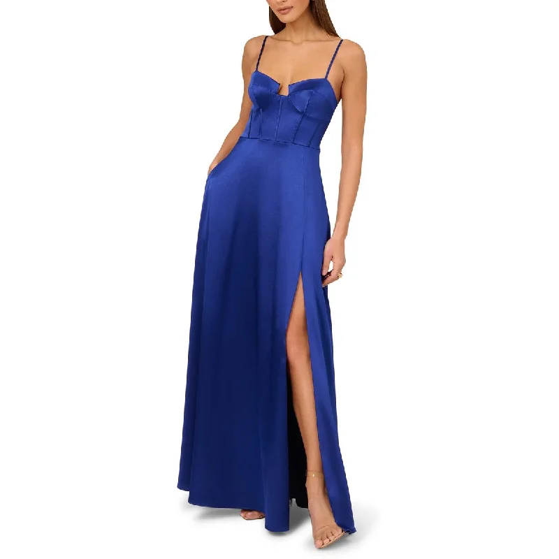 Womens Satin Formal Evening Dress