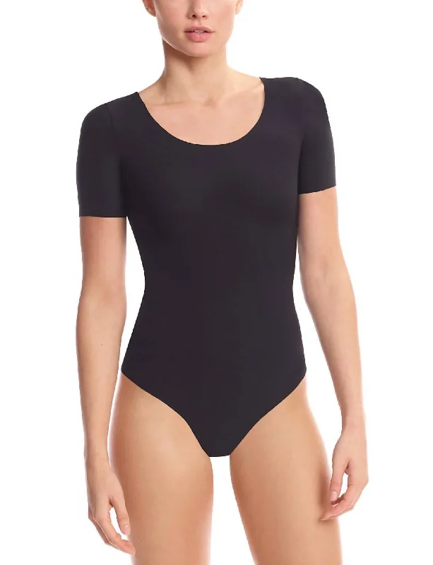 Butter Scoop Neck Bodysuit In Midnight Cozy Cotton Bodysuit