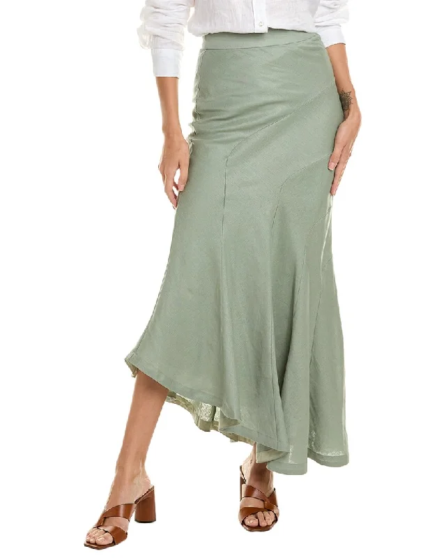 Nicholas Aveline Bias Seamed Linen Midi Skirt lightweight skirt design