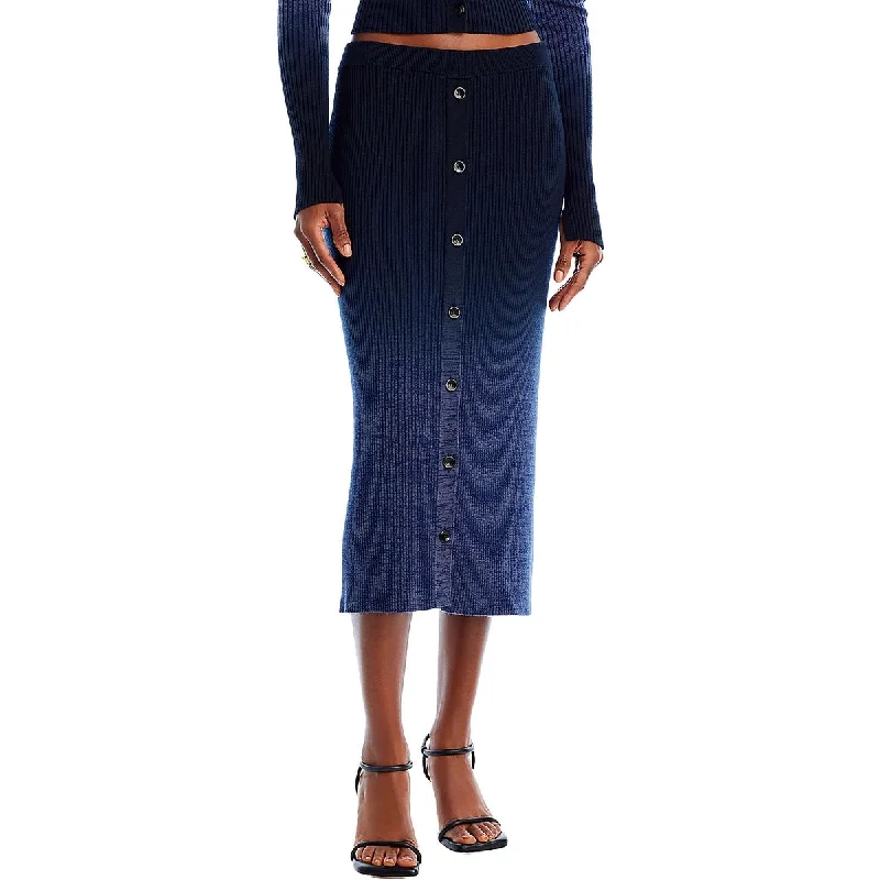 Womens Gradient Marled Midi Skirt leather skirt durable