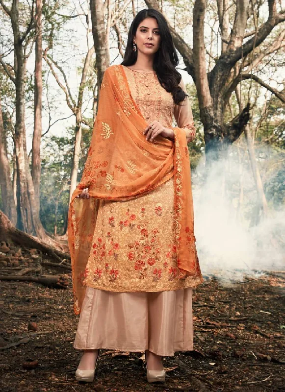 Orange Palazzo style Dress Georgette Tunics Versatile functional