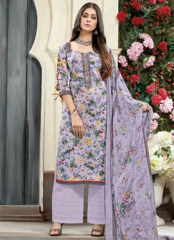 Light Purple Pure Cotton Palazzo Dress Tunics Running lightweight