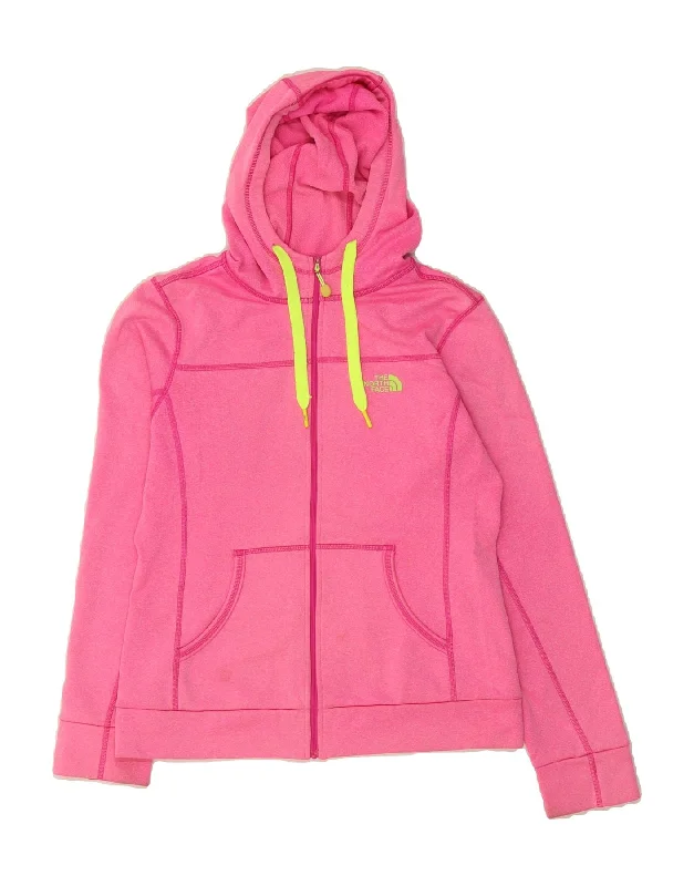 THE NORTH FACE Womens Zip Hoodie Sweater UK 10 Small Pink Polyester Fitted Slim Tailored