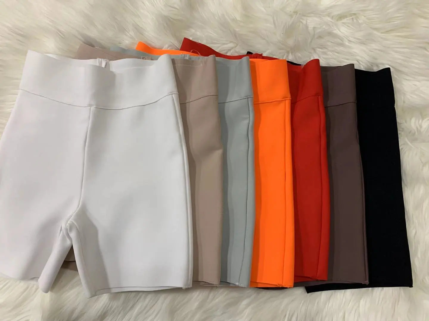 Bandage Shorts White Black Grey Bandage Short Pants High Waist Rayon Vintage Shorts Wide-Legged Palazzos