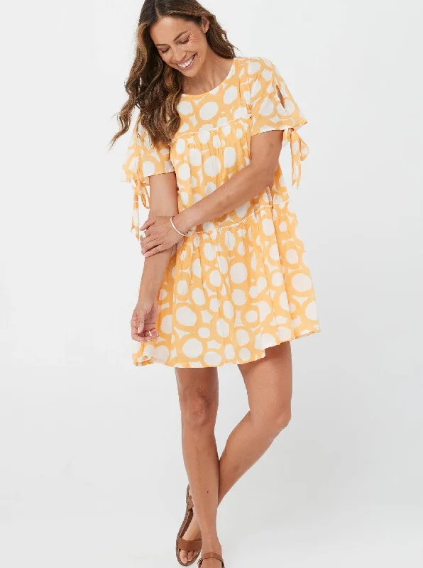 Women Cotton Merigold Print Dress - Bambi Dress