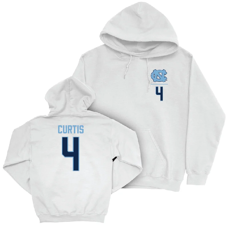 UNC Women's Volleyball White Logo Hoodie   - Erin Curtis Cotton Hoodie Fleece Lining Warmth
