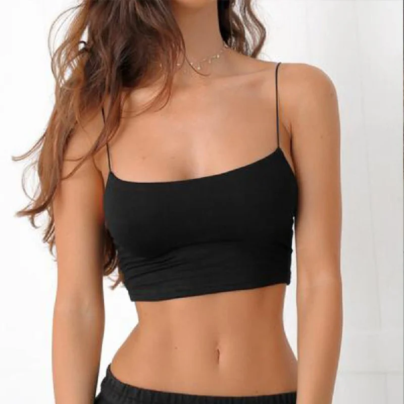 Black Off Shoulder Sleeveless Tank Top solid color tank