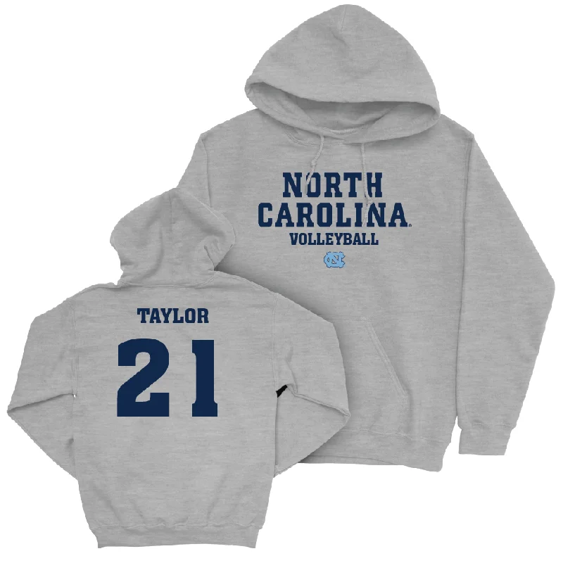 UNC Women's Volleyball Sport Grey Staple Hoodie   - Jackie Taylor Hoodie with Hem Drawcord Adjustable Customizable